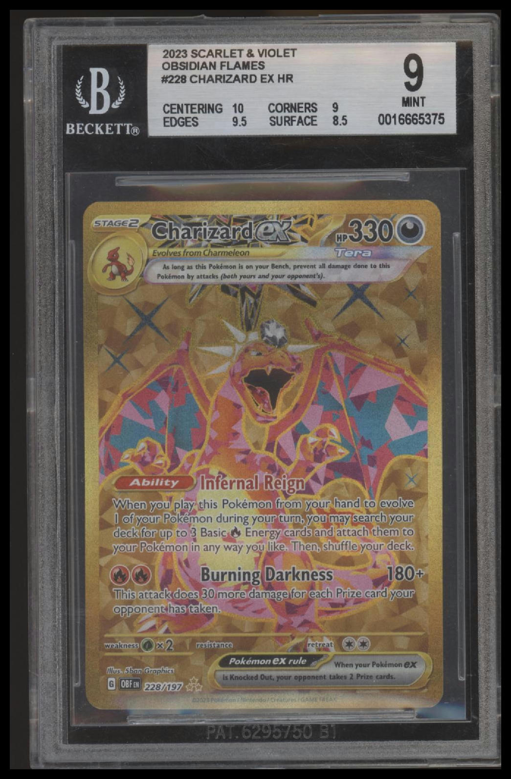 Pokemon - Charizard ex - Obsidian Flames - #228/197 - BGS 9