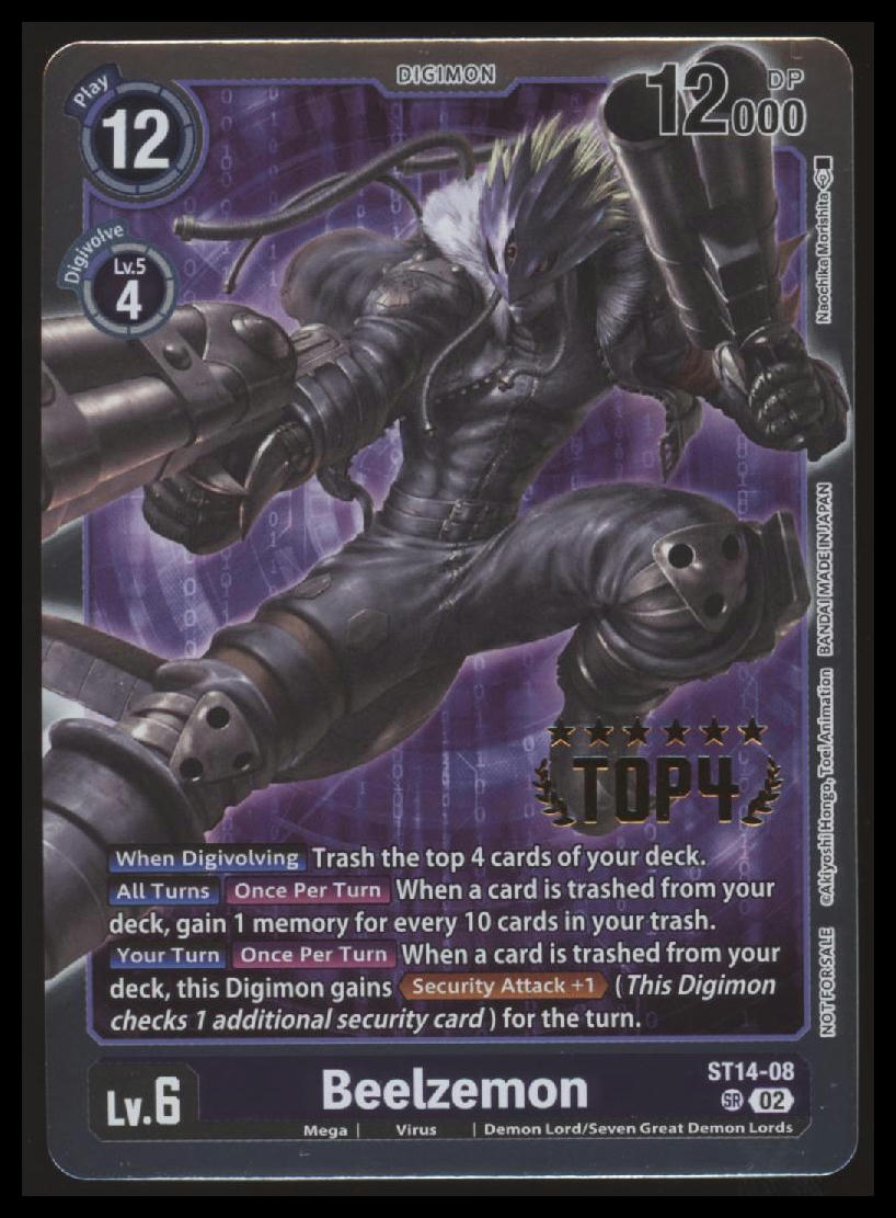 Digimon - Beelzemon - 3-On-3 November 2023 - Top 4 - ST14-08 - NM #1 Mystic TCG Digimon - Beelzemon - 3-On-3 November 2023 - Top 4 - ST14-08 - NM #1 Mystic TCG