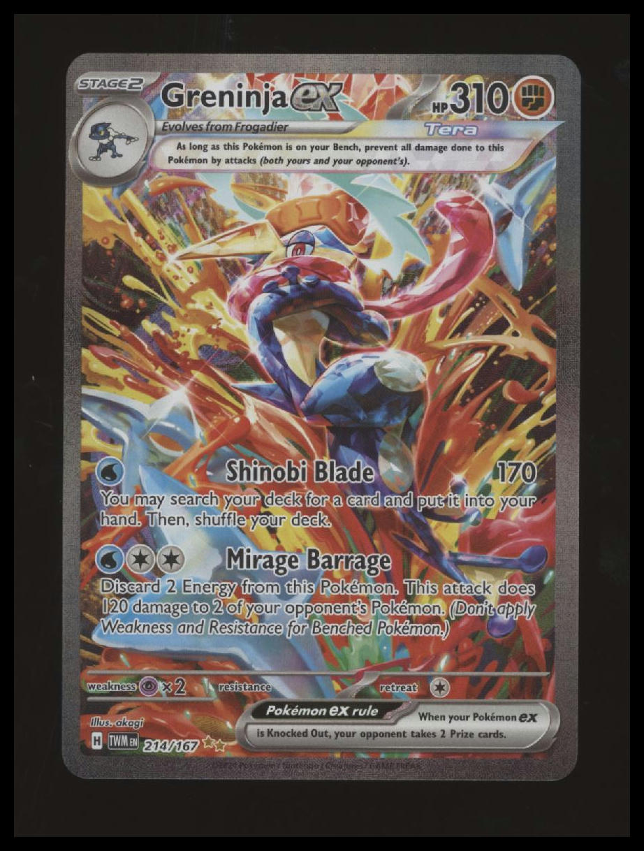 Pokemon Trading Card Game Scarlet & Violet Twilight Masquerade Special Illustration Rare Greninja ex #214 Pokemon Trading Card Game Scarlet & Violet Twilight Masquerade Special Illustration Rare Greninja ex #214