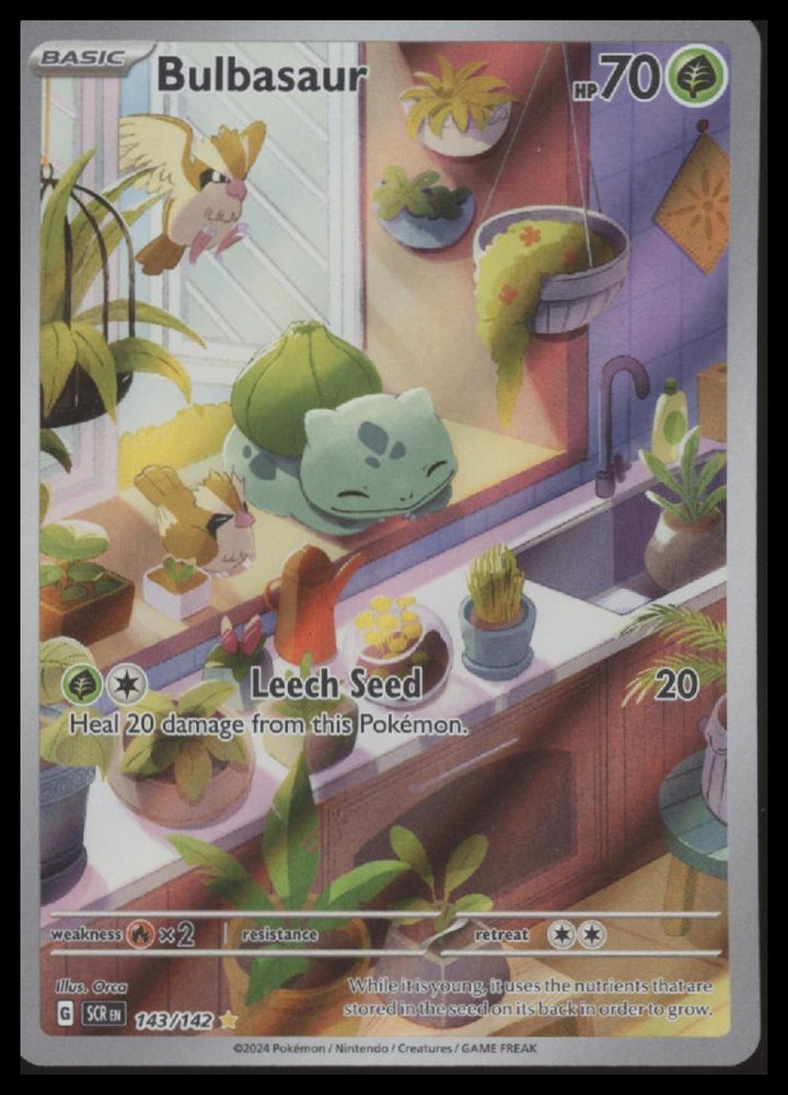 Pokemon - Bulbasaur - Stellar Crown - #143/142 - IR - NM - STOCK PHOTO