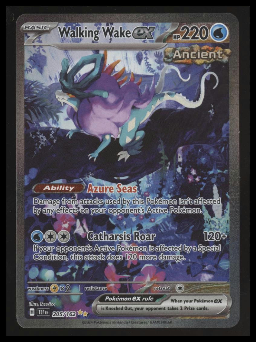 Pokemon - Walking Wake ex - Temporal Forces - #205/162 - SIR - NM - STOCK PHOTO
