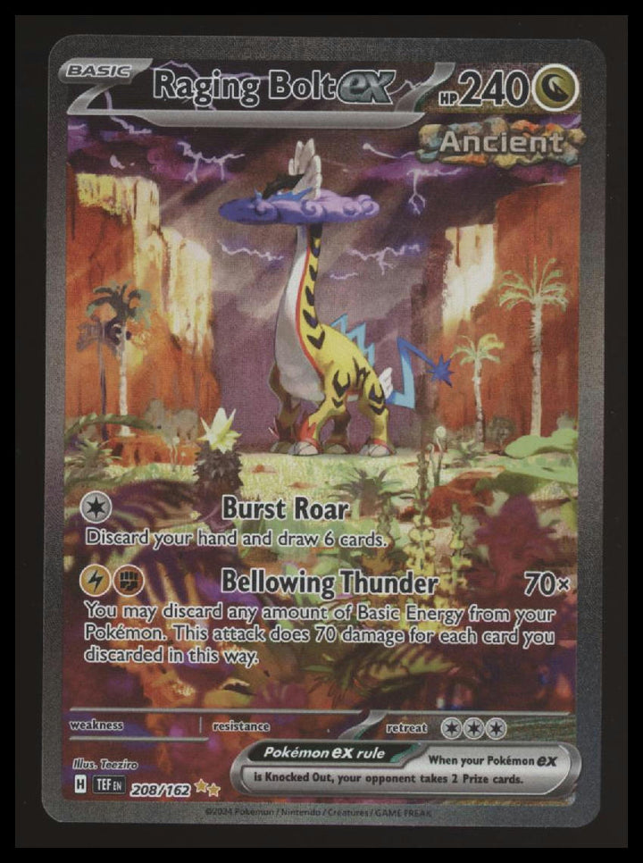 Pokemon - Raging Bolt ex - Temporal Forces - #208/162 - SIR - NM - STOCK PHOTO