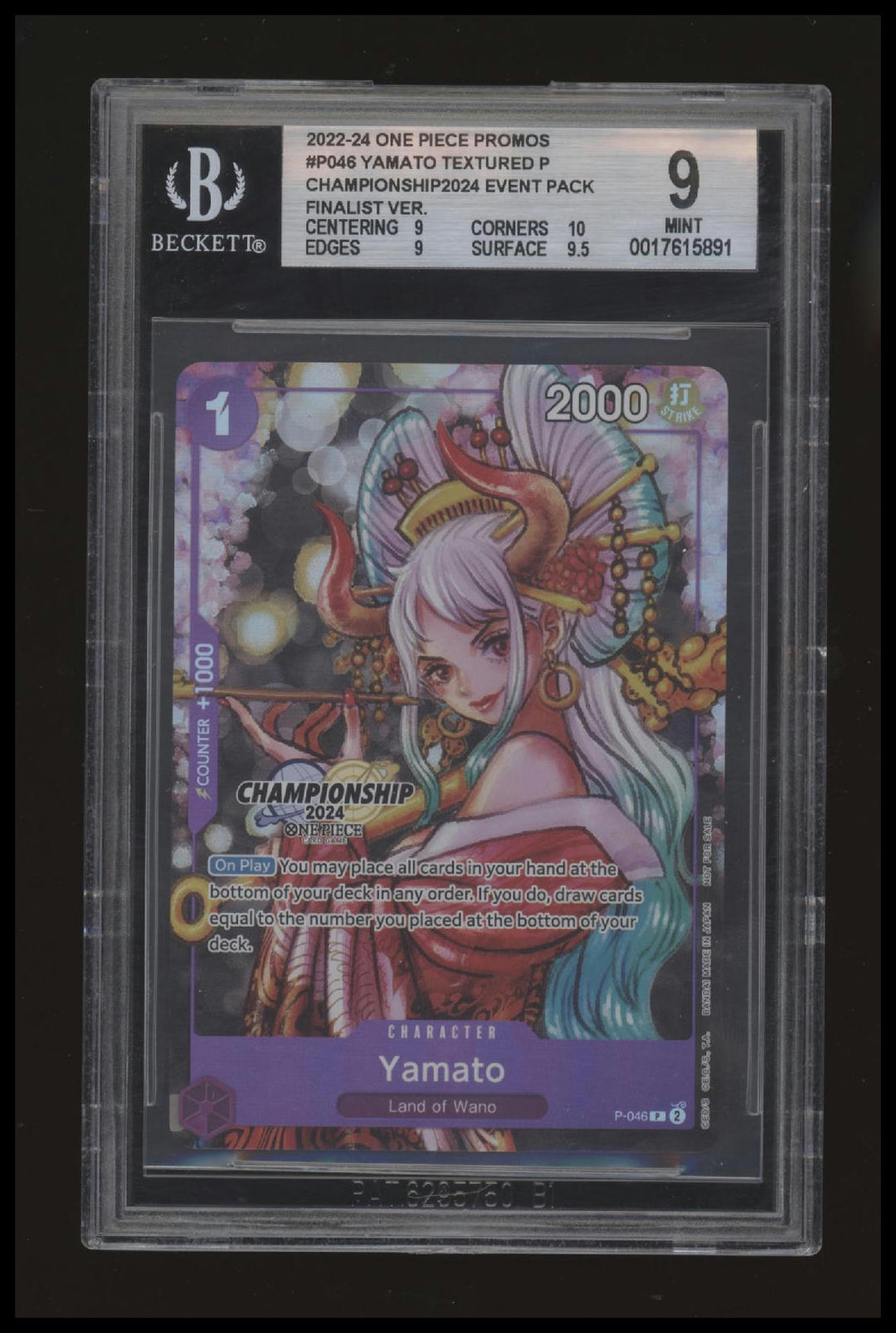 One Piece - Yamato - CS 2024 Event Pack Finalist - Promo - P-046 - BGS 9