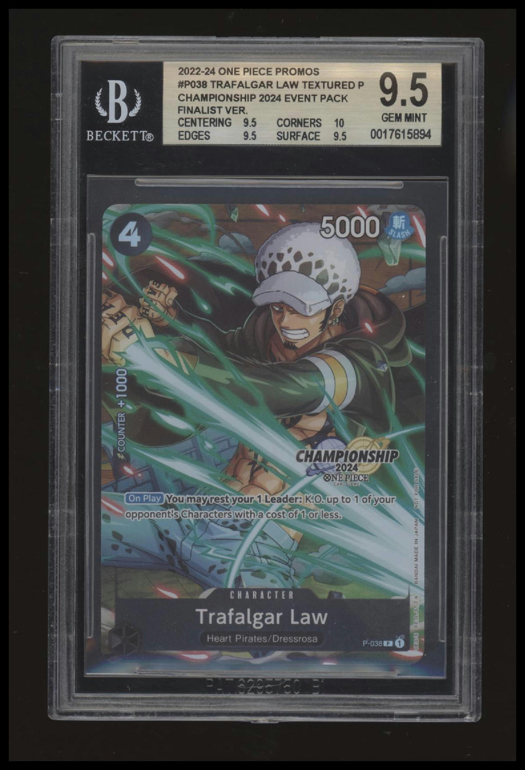 One Piece - Trafalgar Law - CS 2024 Event Pack Finalist - P-038 - BGS 9.5