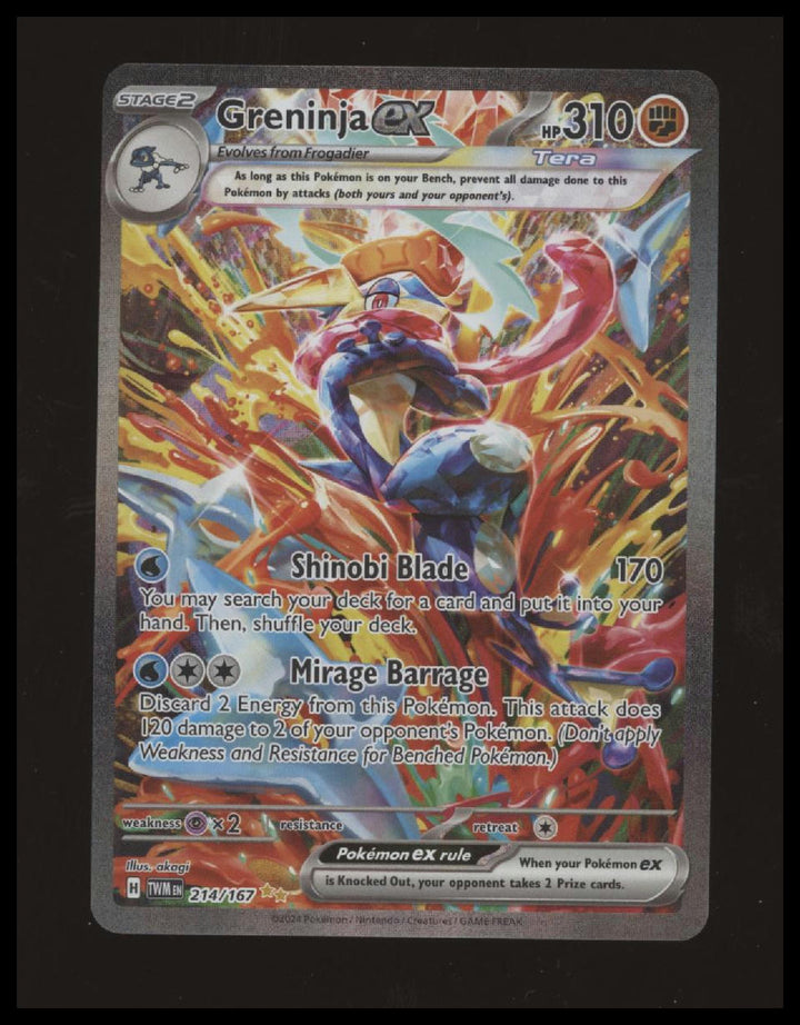 Pokemon - Greninja ex - Twilight Masquerade - 214/167 - SIR - NM #3