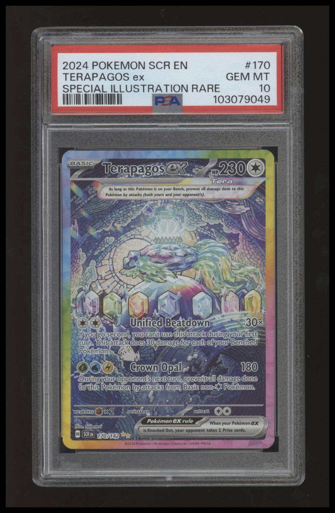 Pokemon - Terapagos ex - Stellar Crown - #170/142 - PSA 10