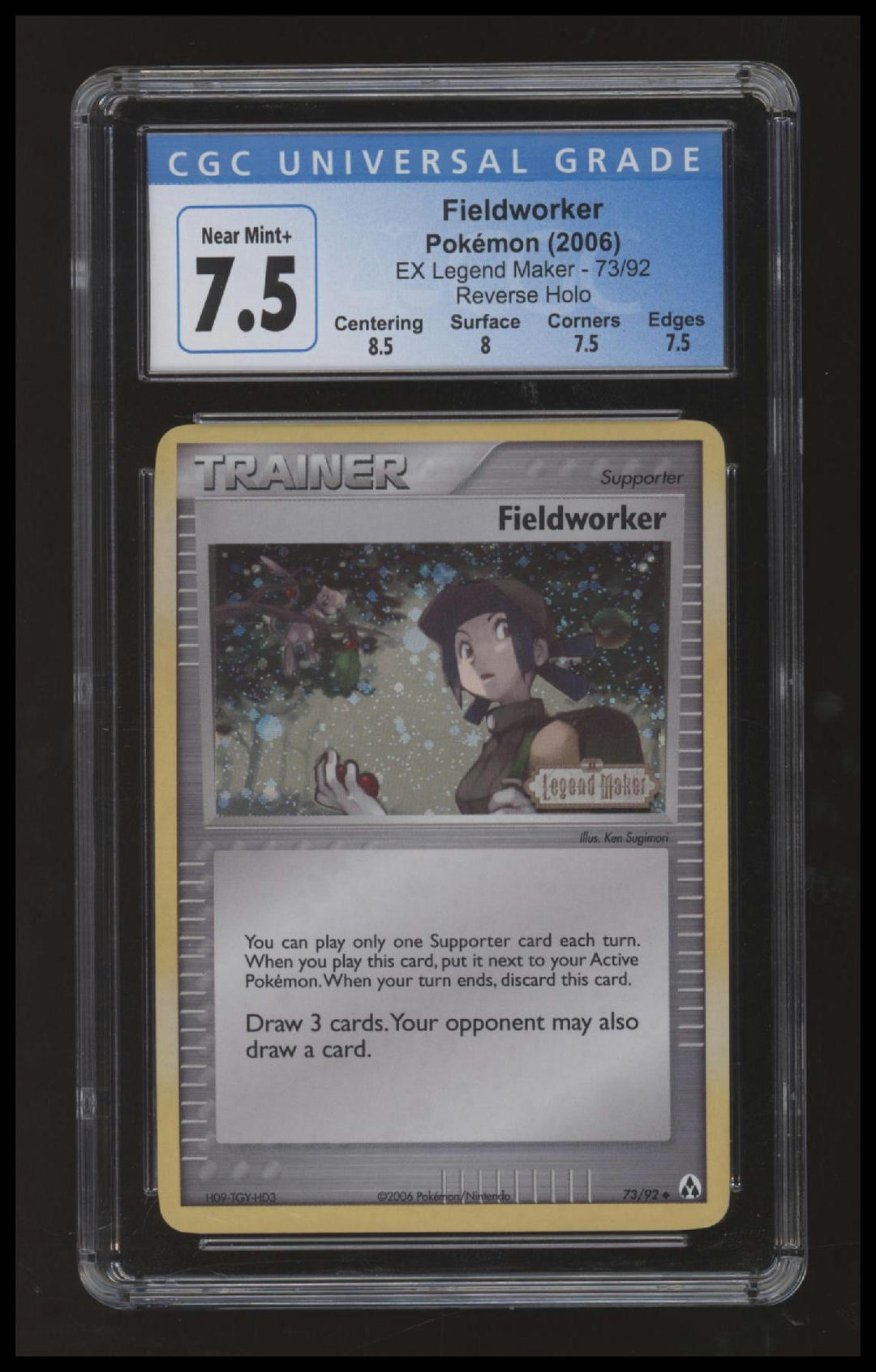 Pokemon - Fieldworker - EX Legend Maker - 73/92 - Reverse Holo - CGC 7.5 #1