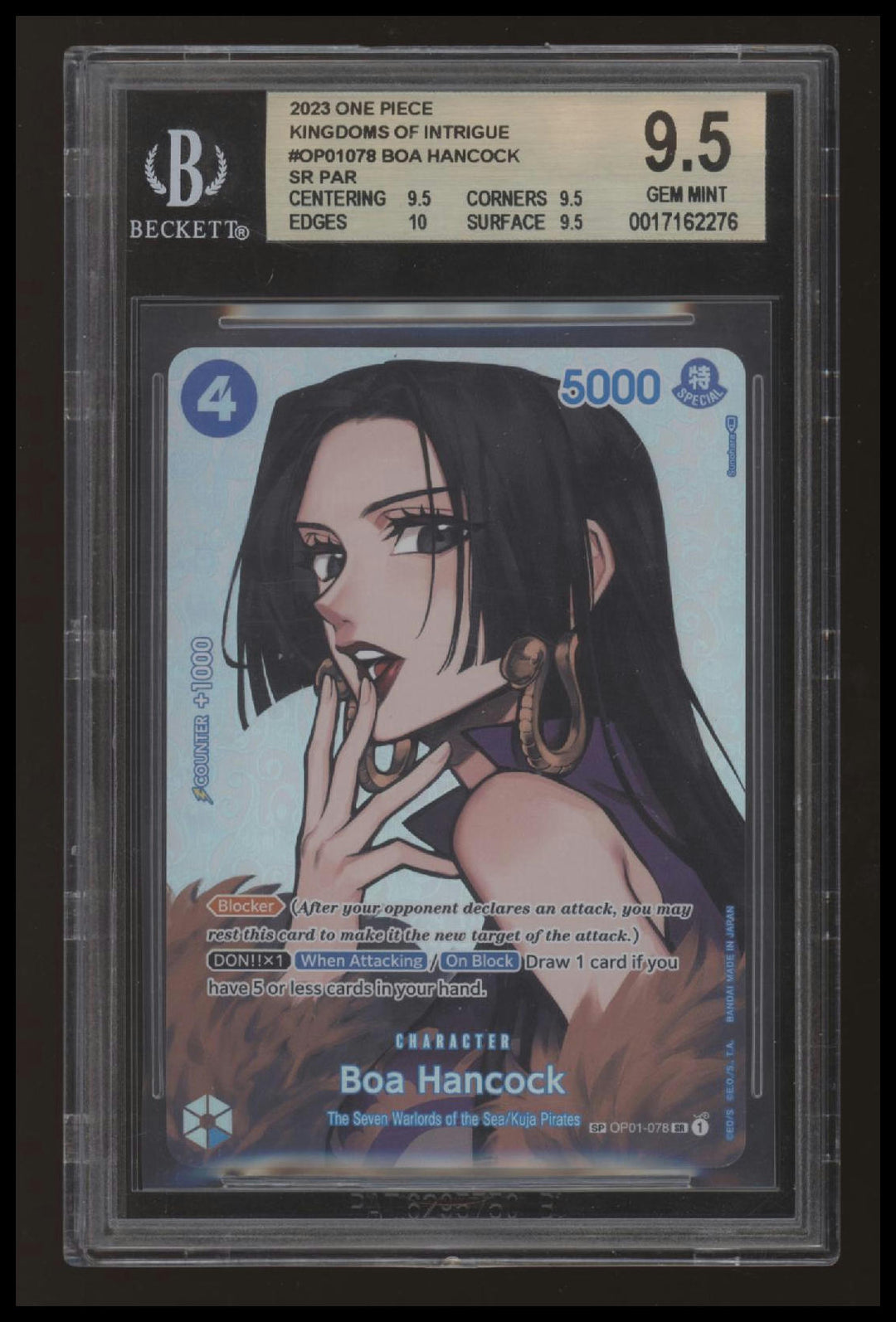 One Piece - Boa Hancock - Kingdoms of Intrigue - OP01-078 - SP - BGS 9.5