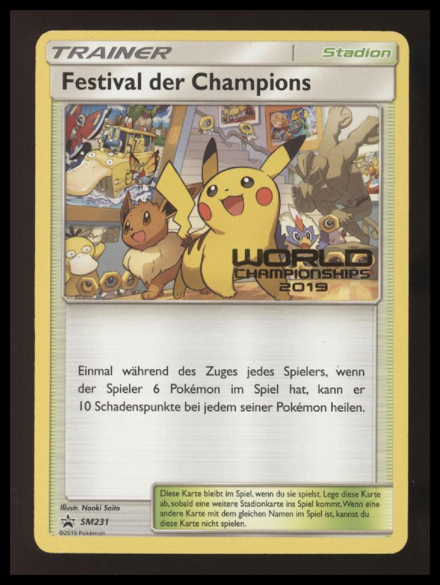 Pokemon - Champions Festival - World Championship 2019 - SM231 - German - NM