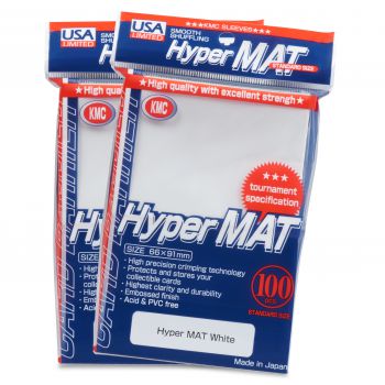 KMC Hyper Matte Sleeves USA Pack White 100CT