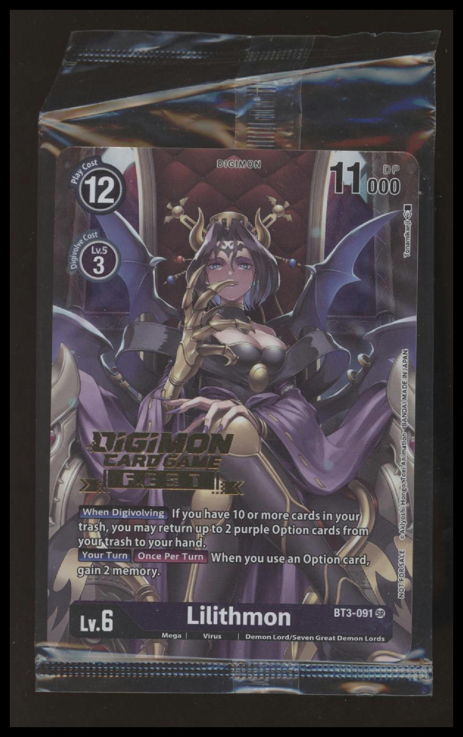 Digimon - Lilithmon - BT3-091 - Card Game Fest Stamped - Promo - Sealed #3