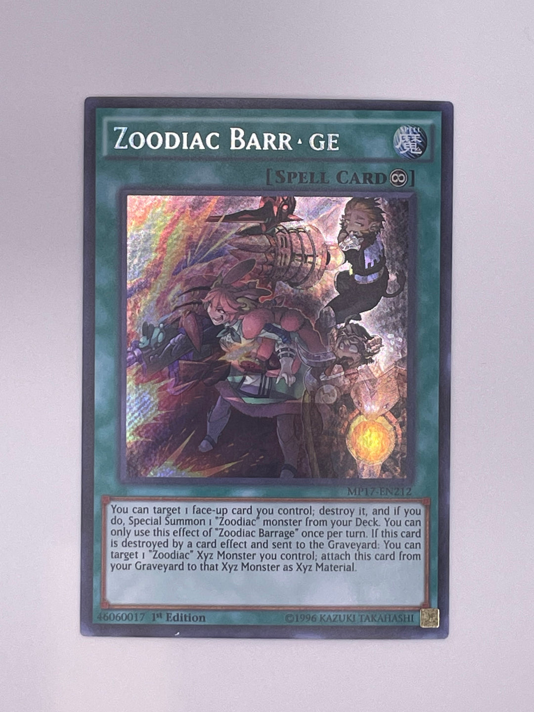 YuGiOh - Zoodiac Barrage - MP17-EN212 - Secret Rare - 1st Ed - Misprint - NM🔥