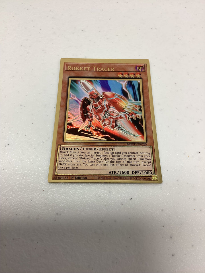 YuGiOh - Rokket Tracer - Maximum Gold - MGED-EN020 - MISPRINT - NM 🔥🔥🔥