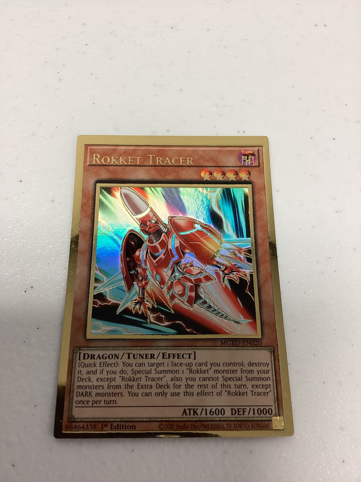 YuGiOh - Rokket Tracer - Maximum Gold - MGED-EN020 - MISPRINT - NM 🔥🔥🔥