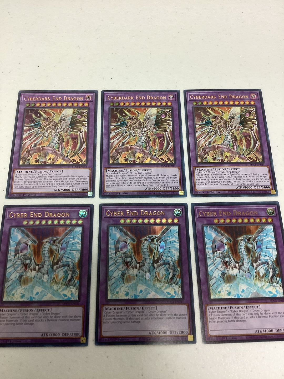 Yugioh - Cyberdark End Dragon/Cyber End Dragon Playsets - Misprint - NM #1 🔥🔥