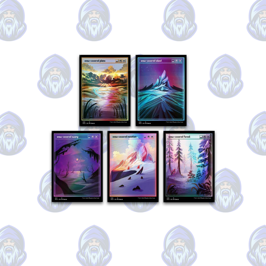 Magic the Gathering: Secret Lair -PixelSnowLands.jpg (Traditional Foil Edition)