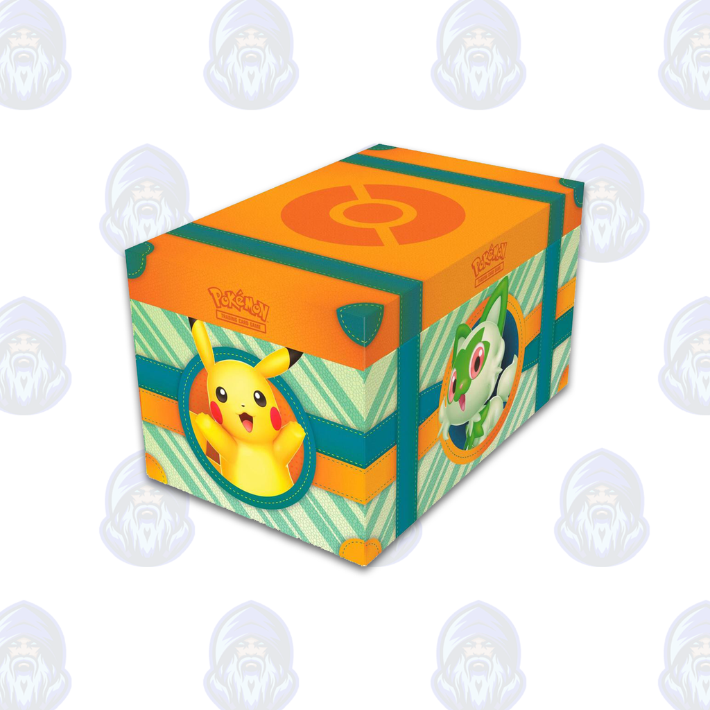pokemon trading card game: paldea adventure chest Pokemon: – Mystic TCG Magic The Gathering Trading pokemon extended art case Packed with Pokémon TCG Accent Color:Ignition Orange