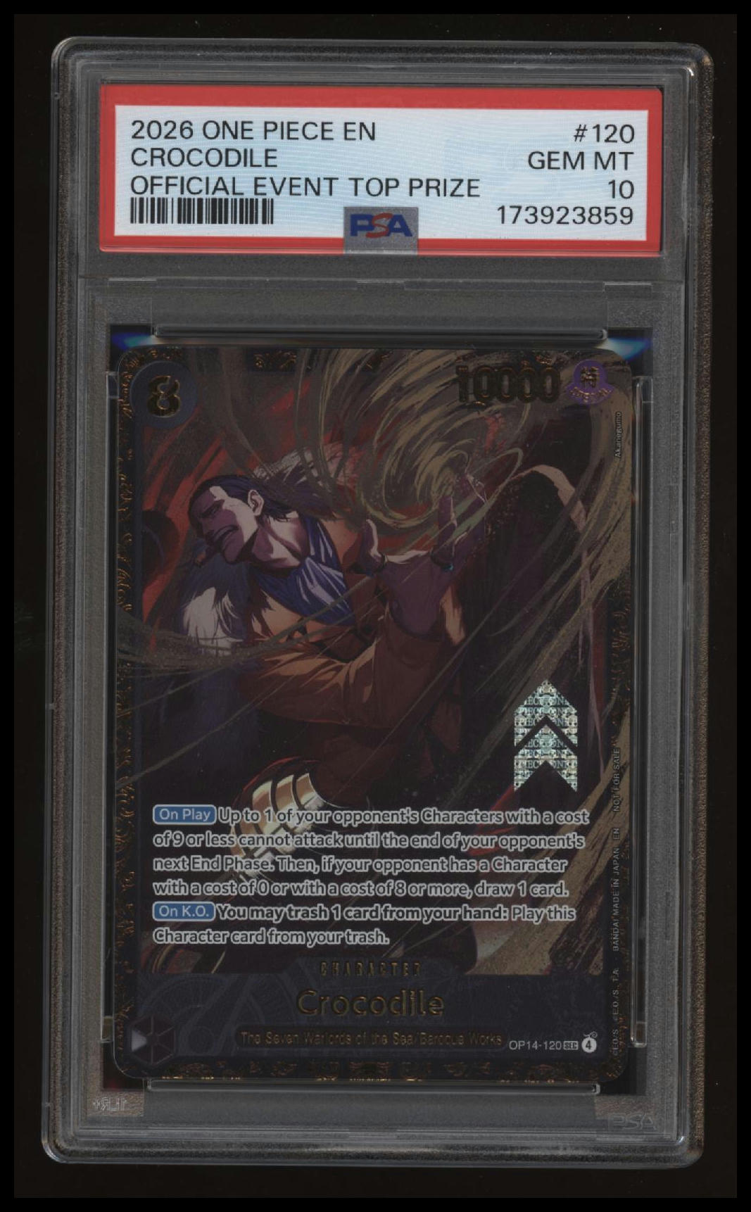 One Piece - Crocodile - OP14-120 - Official Event Top Prize - PSA 10