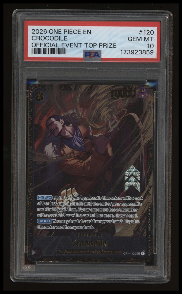 One Piece - Crocodile - OP14-120 - Official Event Top Prize - PSA 10