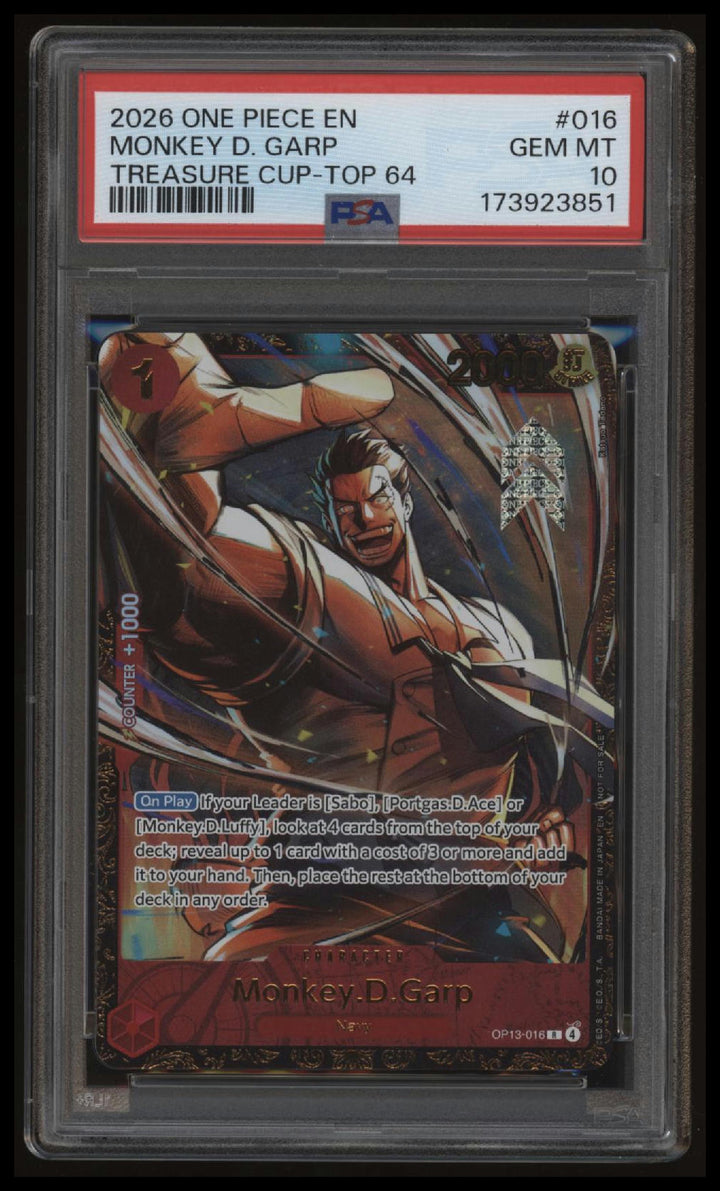 One Piece - Monkey.D.Garp - op13-016 - Treasure Cup Top 64 - PSA 10 - 2