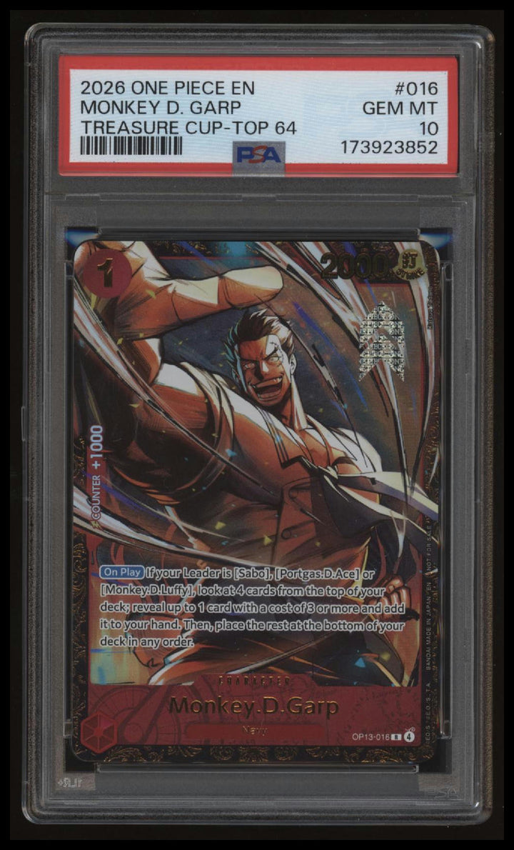 One Piece - Monkey.D.Garp - OP13-016 - Treasure Cup Top 64 - PSA 10 - 3