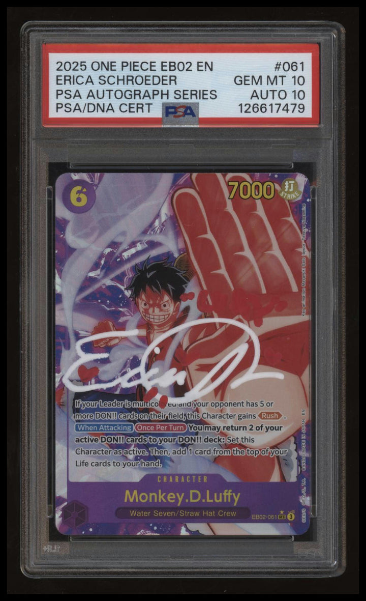 One Piece - Monkey.D.Luffy - EB02-061 - Erica Schroeder Signature - PSA 10