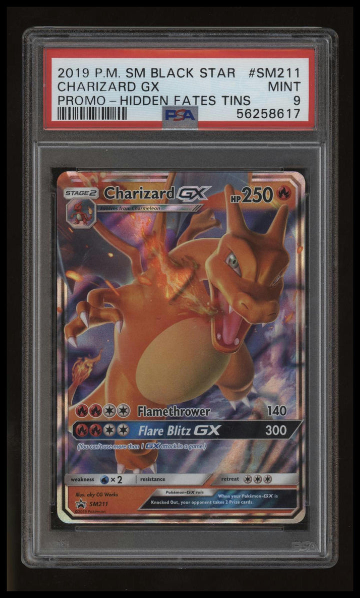 Pokemon - Charizard GX - SM211 - Hidden Fates Promo - PSA 9