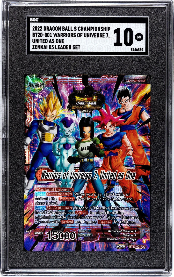 DBS Warriors Of Universe 7, United As One - 2023 World Champion Stamped - SGC 10