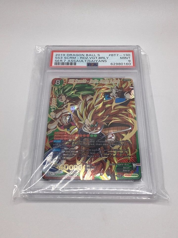 DragonBall - SS3 Scramble Raditz, Vegeta & Broly - BT7-130 - SCR - PSA 9 #2 🔥🔥