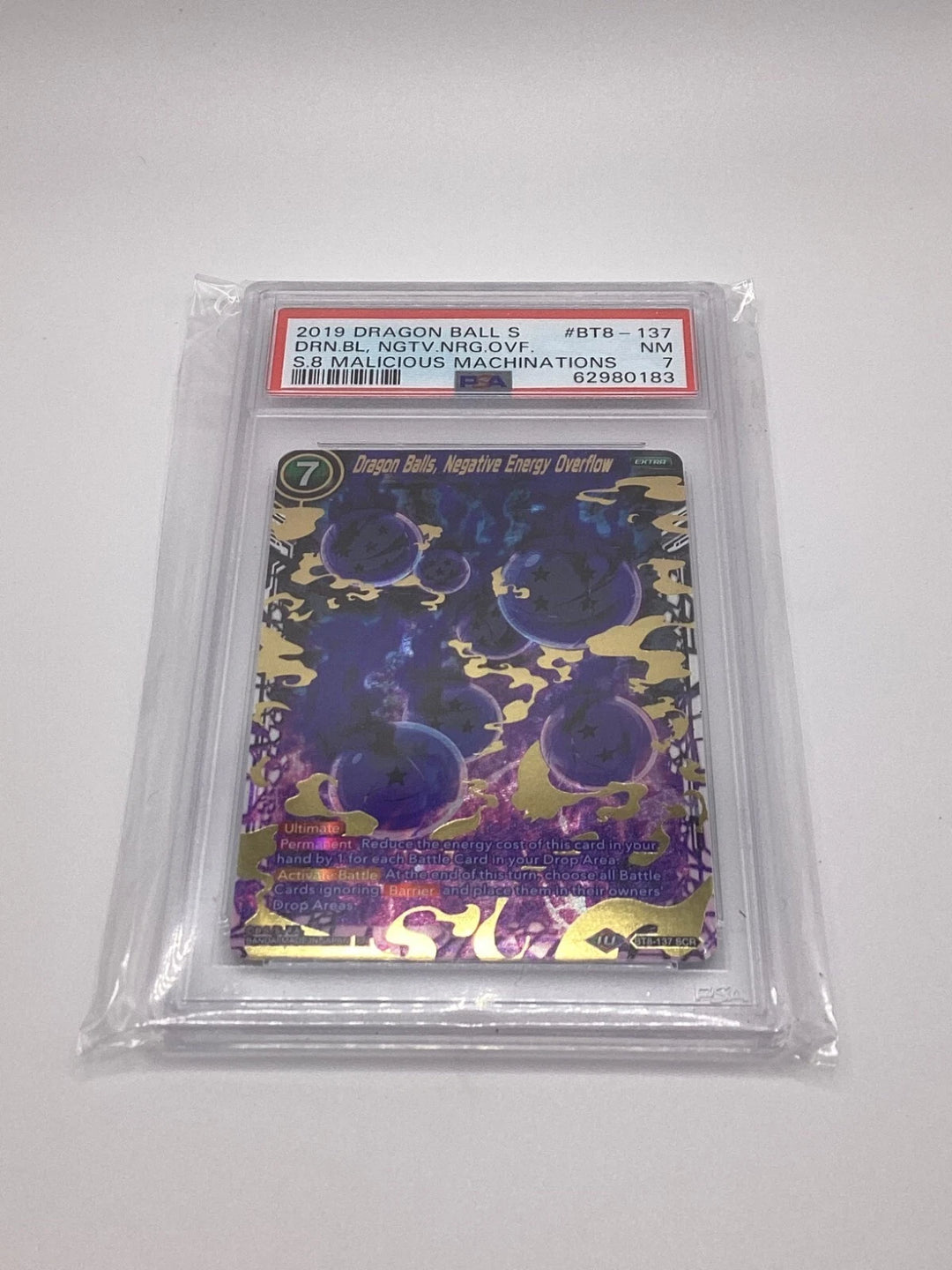 Dragon Ball - Dragon Balls, Negative Energy Overflow - BT8-137 - SCR - PSA 7 🔥