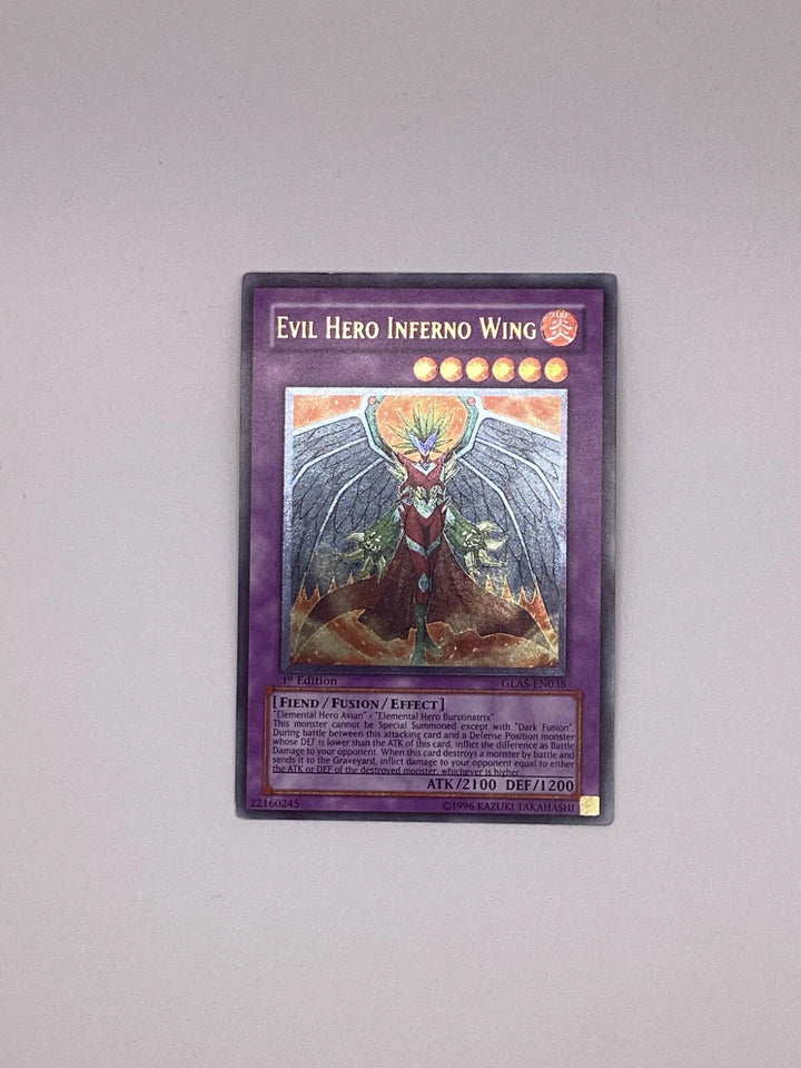 YuGiOh Evil Hero Inferno Wing - Ultimate - 1st Ed - GLAS-EN038 - Near Mint 🔥🔥