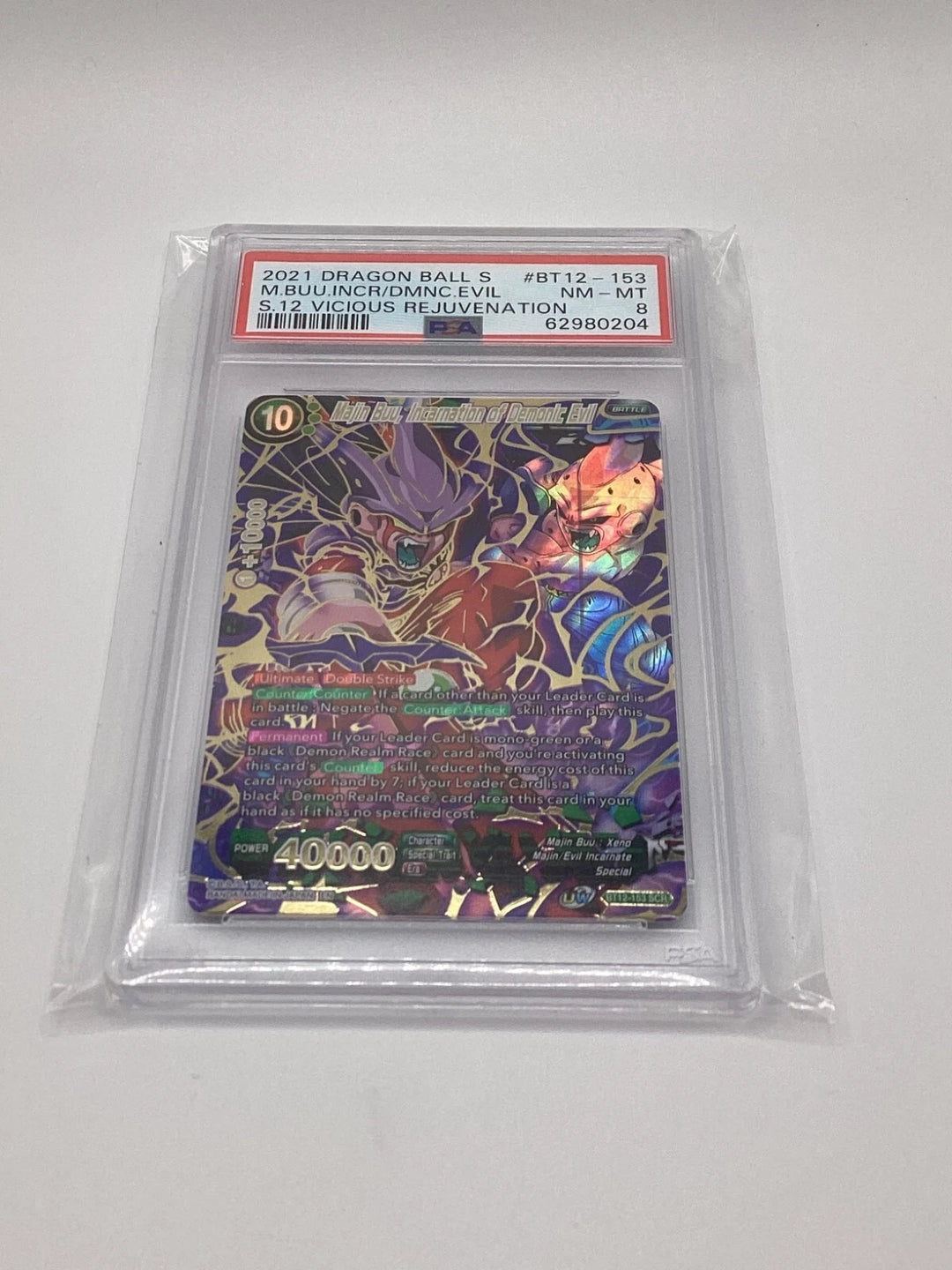 DragonBall - Majin Buu, Incarnation Of Demonic Evil - BT12-153 - SCR - PSA 8 🔥