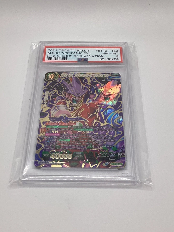 DragonBall - Majin Buu, Incarnation Of Demonic Evil - BT12-153 - SCR - PSA 8 🔥