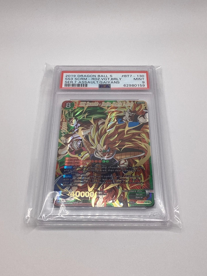 DragonBall - SS3 Scramble Raditz, Vegeta & Broly - BT7-130 - SCR - PSA 9 #1 🔥🔥